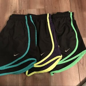 Three Nike dri-fit shorts